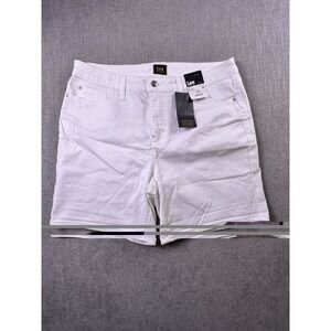 Lee Denim Shorts Women's 16 M White Stretch Pockets Summer Casual Beach NWT